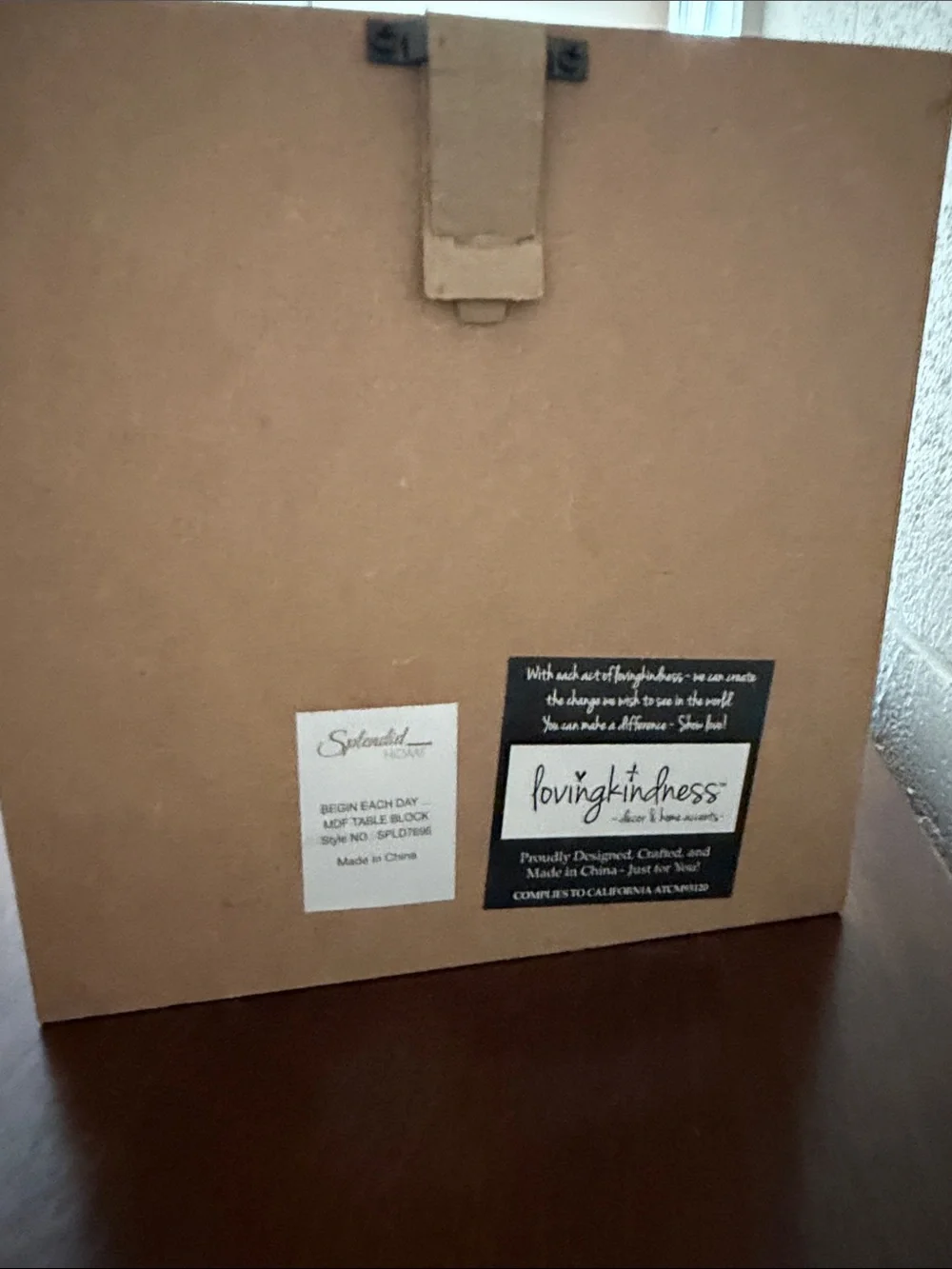 Hallmark Neutral Wood Sign with White and Black Lettering
